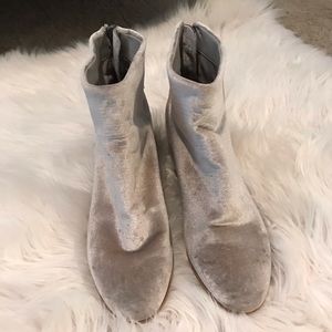 Dolce Vida Velour Silver Booties